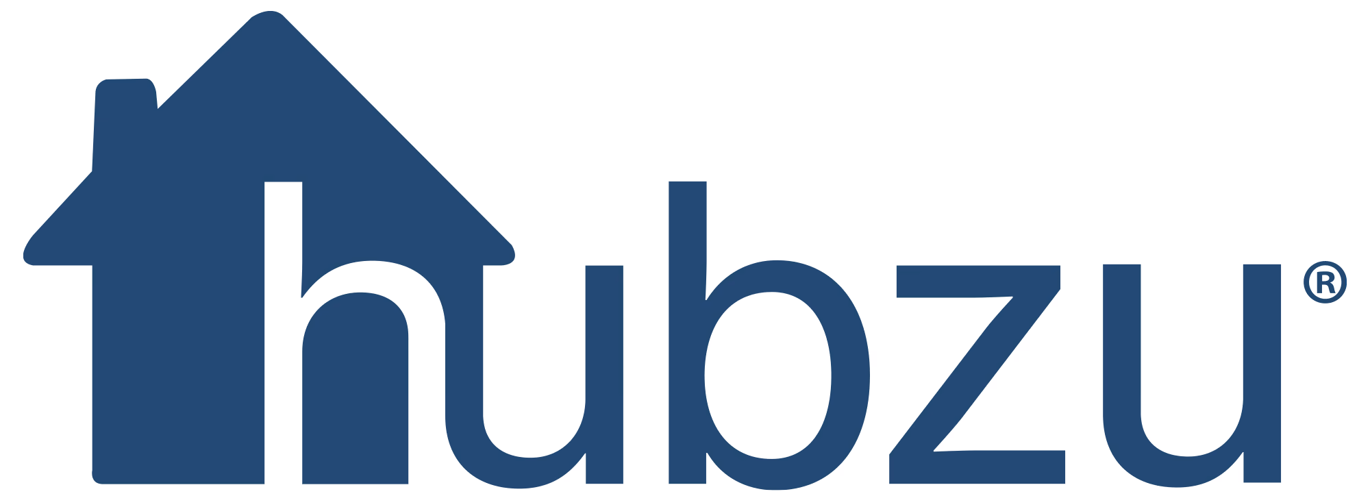 Logo of Hubzu with a stylized house shape forming the letter h in blue color.