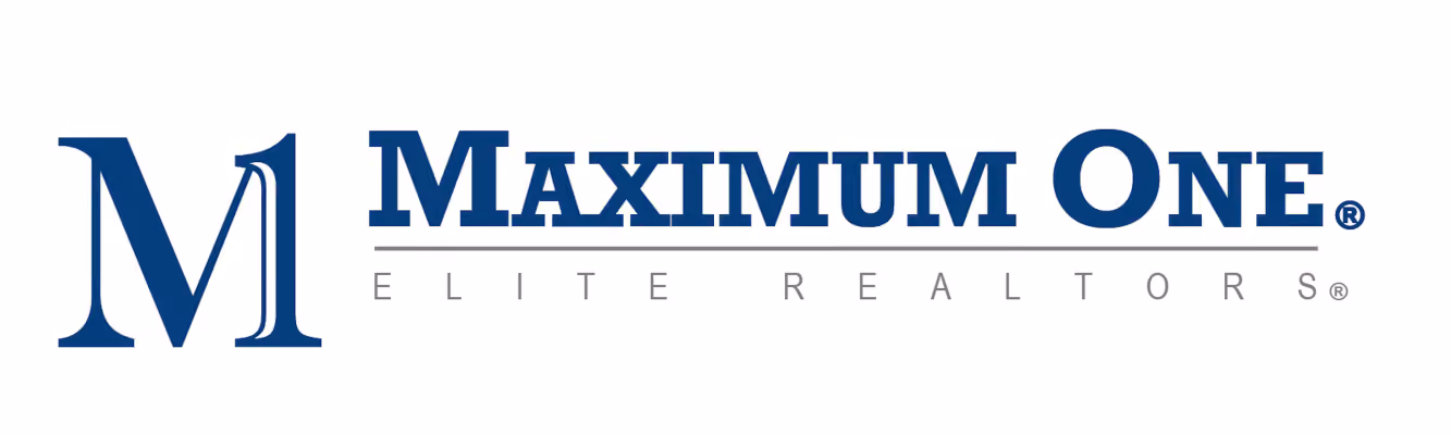 Logo of Maximum One Elite Realtors with a large stylized M on left and text on right.