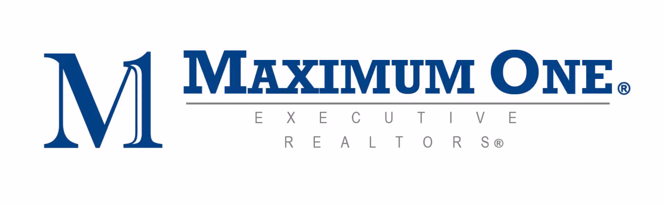 Logo with a large stylized M and the text Maximum One Executive Realtors.