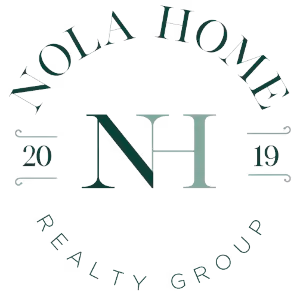 NOLA HOME Realty Group logo with NH initials and year 2019 in a circular design.