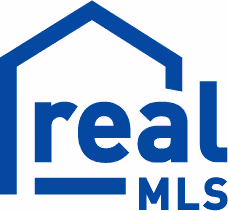 Real MLS logo with blue house outline around the word real and MLS below.