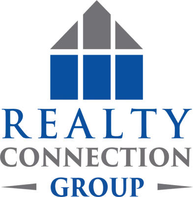 Realty Connection Group logo with blue and gray house-shaped graphic above text.