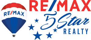 RE/MAX 5 Star Realty logo with a red, white, and blue hot air balloon and stars.