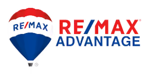 RE/MAX Advantage logo with a blue, red, and white hot air balloon and bold text.
