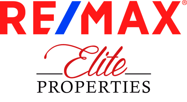 RE/MAX Elite Properties real estate company logo with red, blue, and black text.