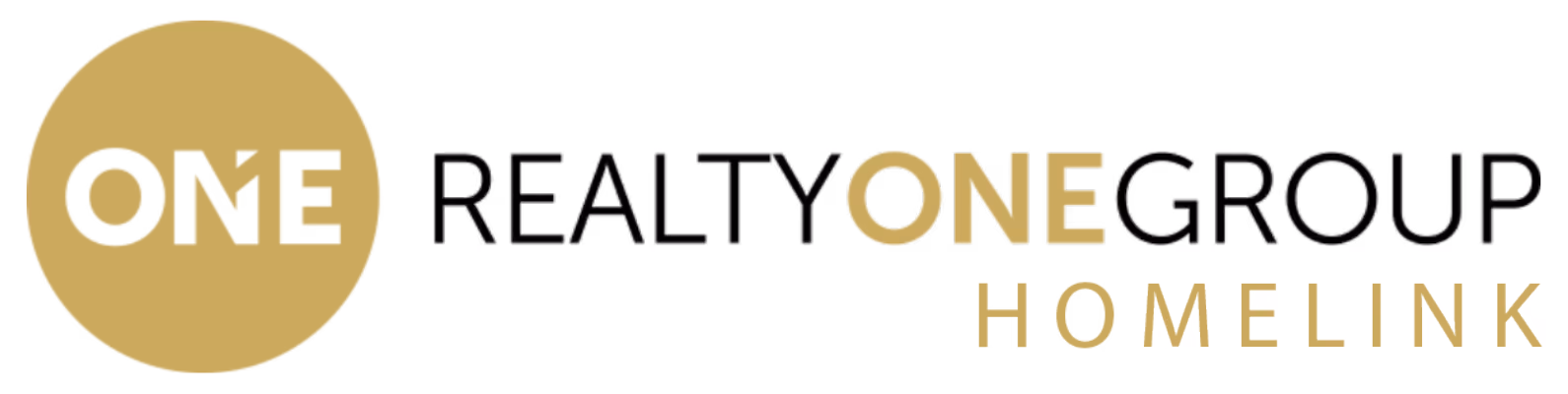 Realty One Group Melink logo with gold house icons and black and gold text.