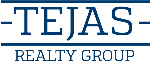 Tejas Realty Group logo with decorative lines above and below the text.