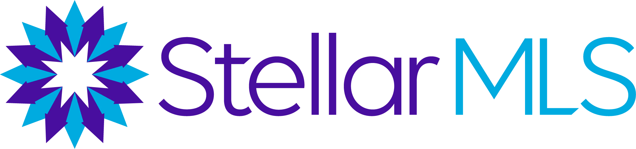 Stellar MLS logo with star-like symbol and text in blue and purple colors.