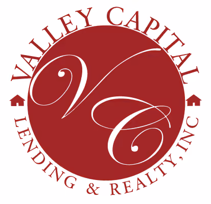 Valley Capital Lending & Realty, Inc. logo with initials VC in white on a maroon circle.