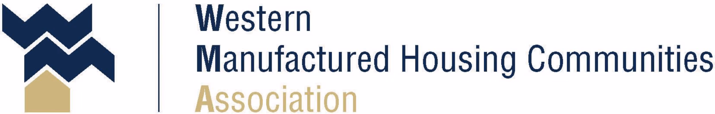 Logo of Western Manufactured Housing Communities Association with stylized letters W, M, and a gold house shape.