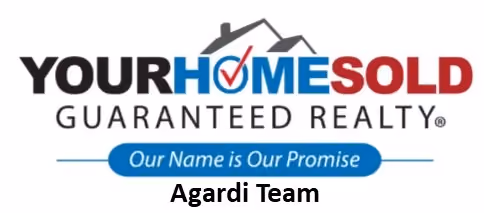 Your Home Sold Guaranteed Realty logo with a checkmark and text Agardi Team below.