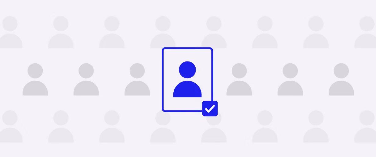 Image shows a grey background with the outline of a person and a blue box with a verified tenant and check mark superimposed over the background.