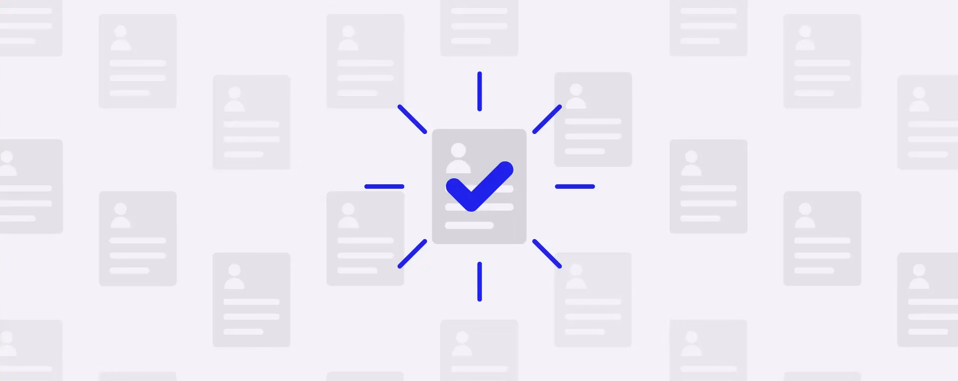Grey background with the image of a rental application with a bright blue checkmark
