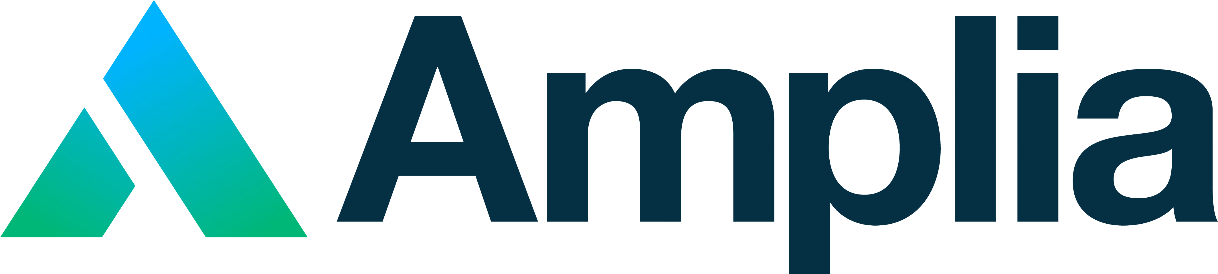 Amplia company logo with stylized blue and green gradient 'A' icon.