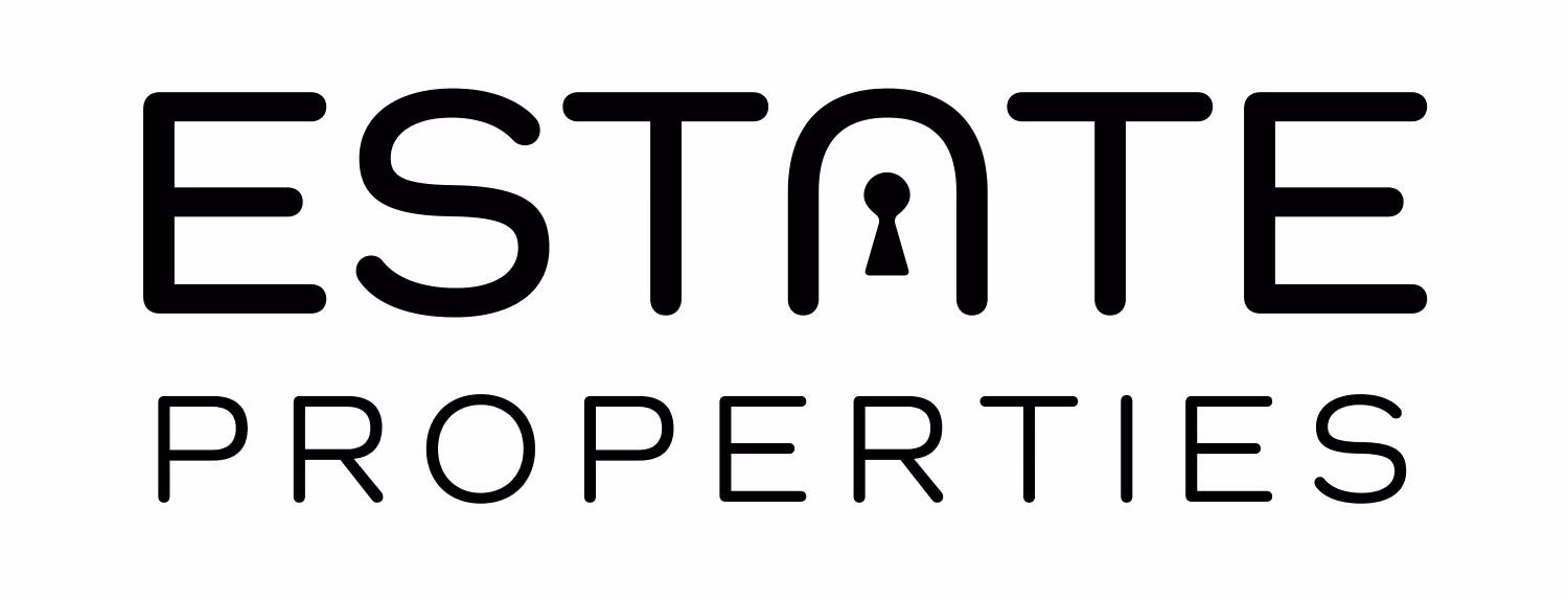 Estate Properties logo with stylized letter A as a keyhole.