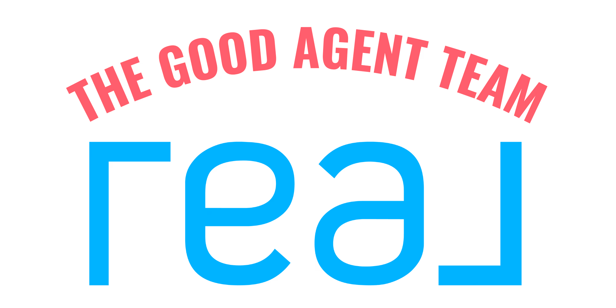 Logo with text The Good Agent Team in pink and the word team in large blue letters.