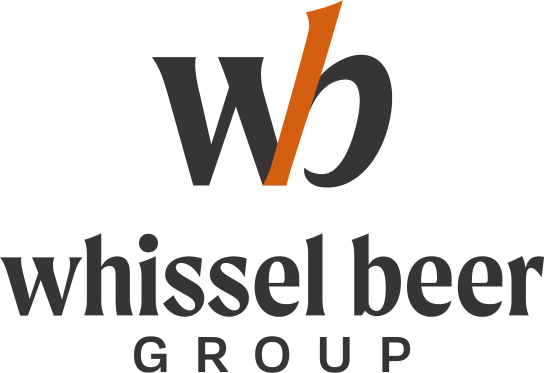 Whissel Beer Group logo with stylized brown letter b and black letter w.