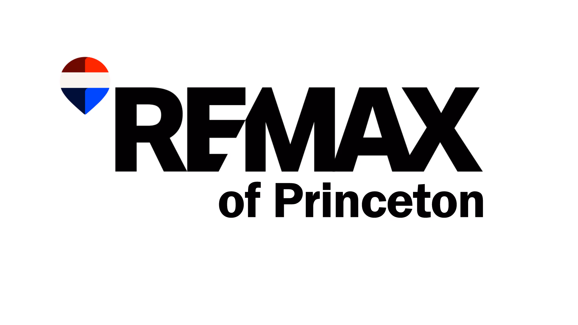 REMAX logo with a location pin colored red, white, and blue and text 'of Princeton' below.