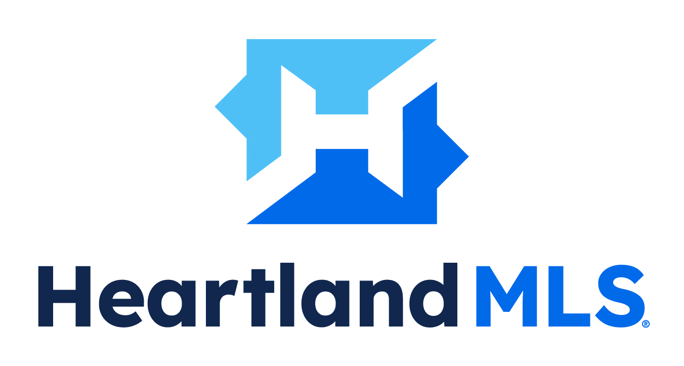 Heartland MLS logo with stylized H symbol in blue shades above the text.