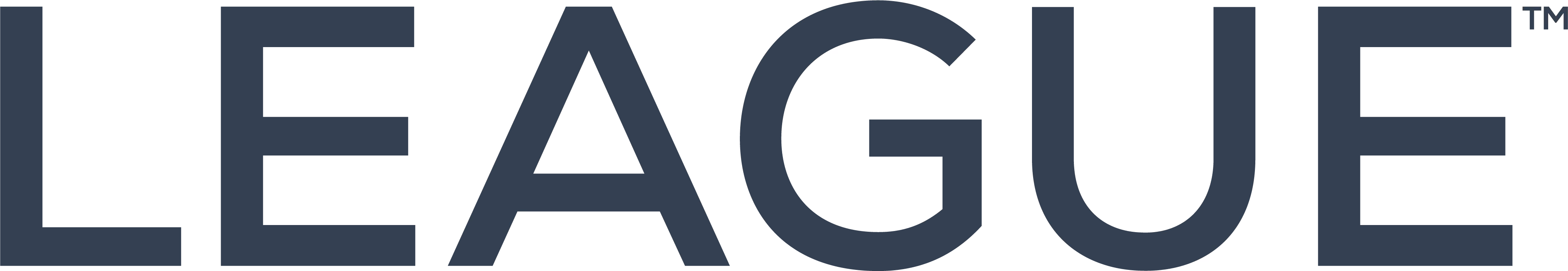 The word LEAGUE in bold, dark blue uppercase letters with a trademark symbol.