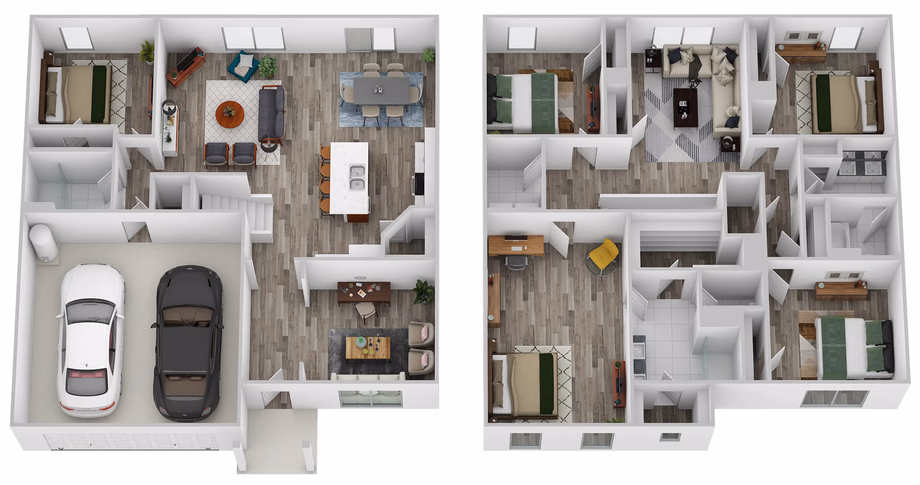 Hayden floor plan at The Landing at Stone Chimney featuring spacious two-story layout with multiple bedrooms, open-concept living areas, attached two-car garage, and modern finishes in Supply, NC