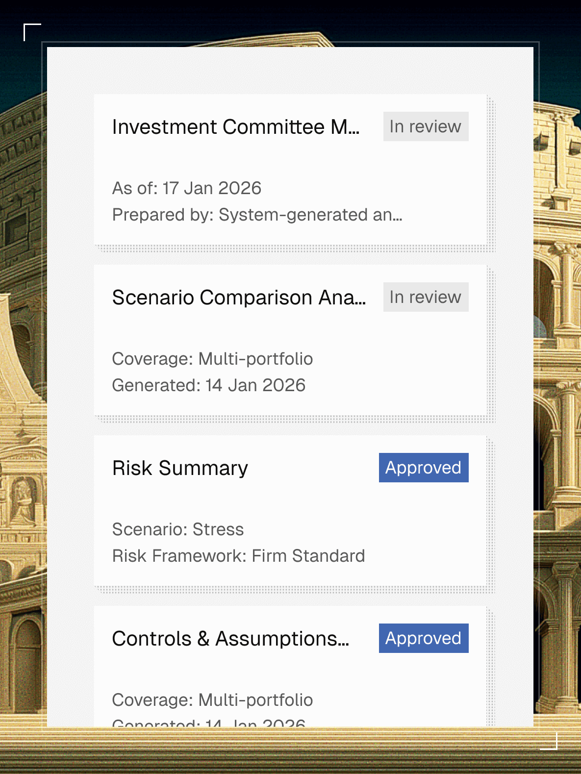 Structured analysis interface