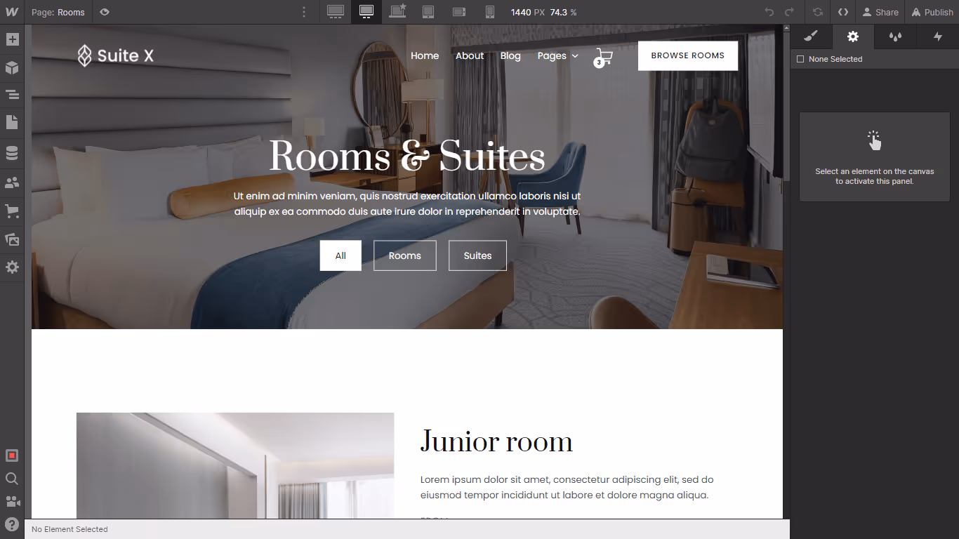 Ecommerce Content - Suite X Webflow Template