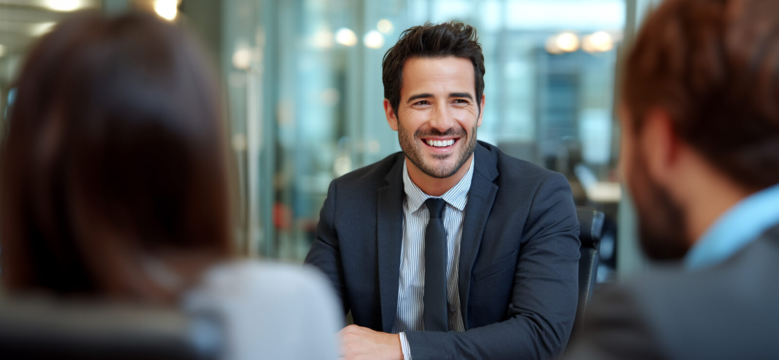 A broker presenting second mortgage options to clients.