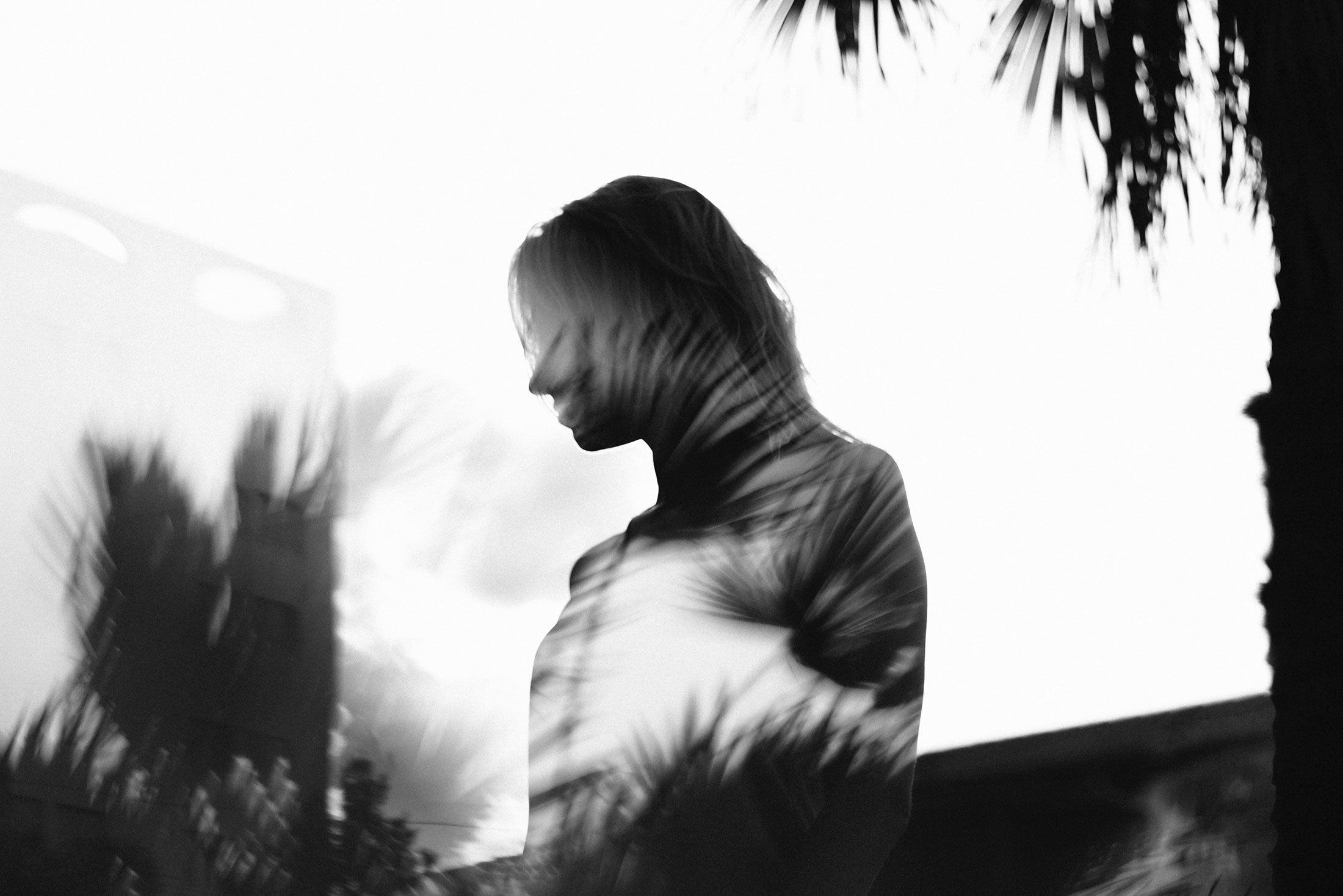 Black and white image of a person