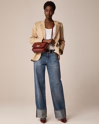 J. Crew Cuffed Lower-Rise Wide-Leg Jean