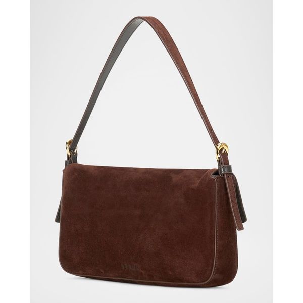 Harlow Buckle Suede Shoulder Bag