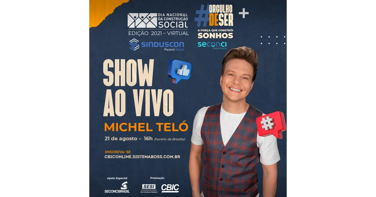Show do Michel Teló e sorteio de brindes vão marcar o DNCS deste ano. Inscreva-se, é gratuito!