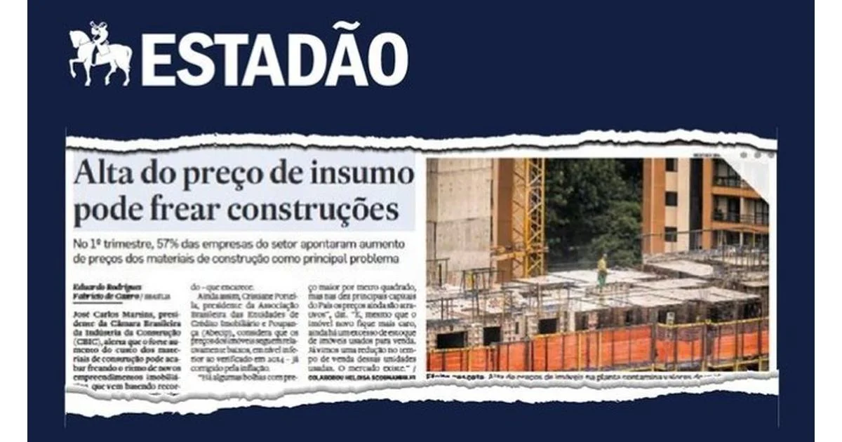 Em reportagem, presidente da CBIC alerta sobre 'freio' nas construções