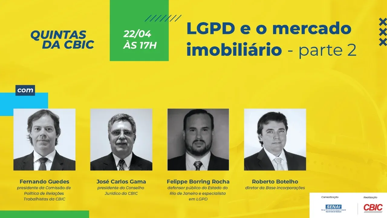 LGPD e o mercado imobiliário é tema da live desta quinta-feira