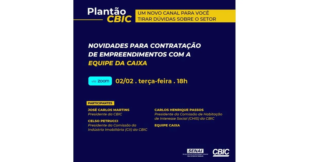 Plantão CBIC: hoje setor tem reunião virtual com a Caixa