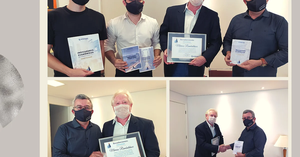 Economista e supervisor dos ‘Indicadores Econômicos’ recebe agradecimento do Sinduscon