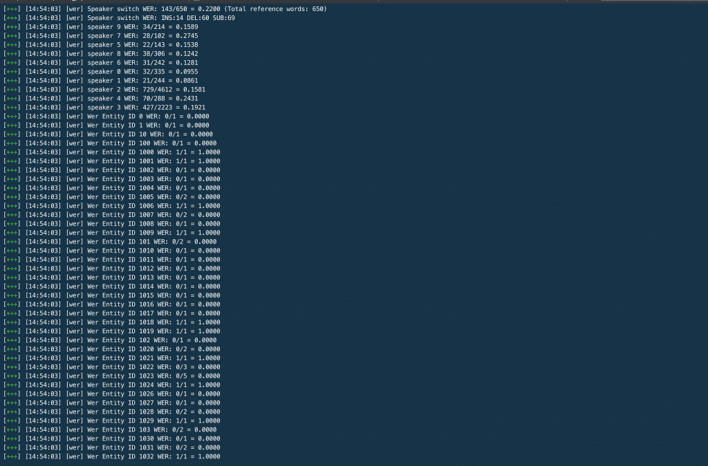 Final code showing an output of the Google ASR system on the first of the earnings call transcripts