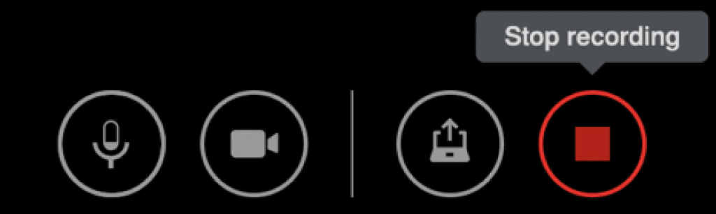 Stop recording button on Lifesize platform