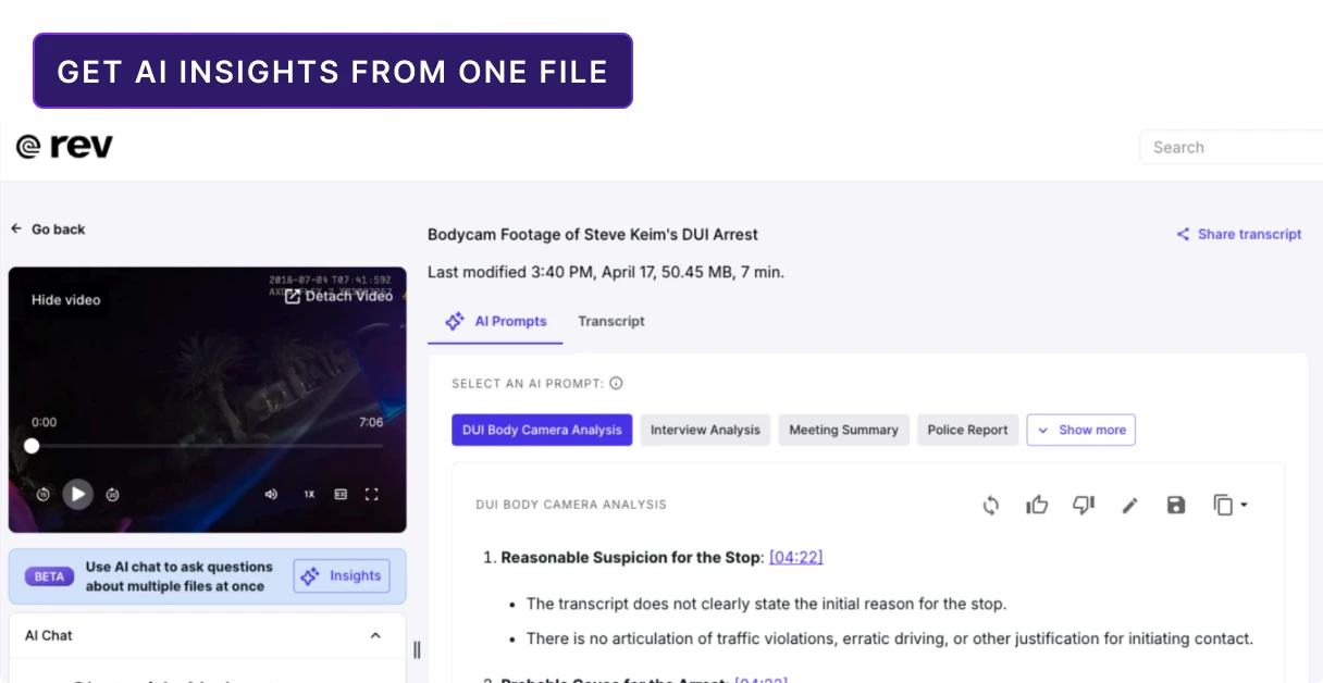 Laptop screen with document and AI magnifying glass highlighting AI insights extracted from one file