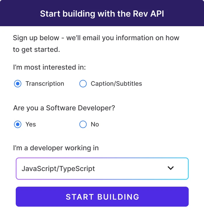 A snapshot of Rev's AI Chat feature that reads "Chat with AI about your transcript" and shows feature options below.