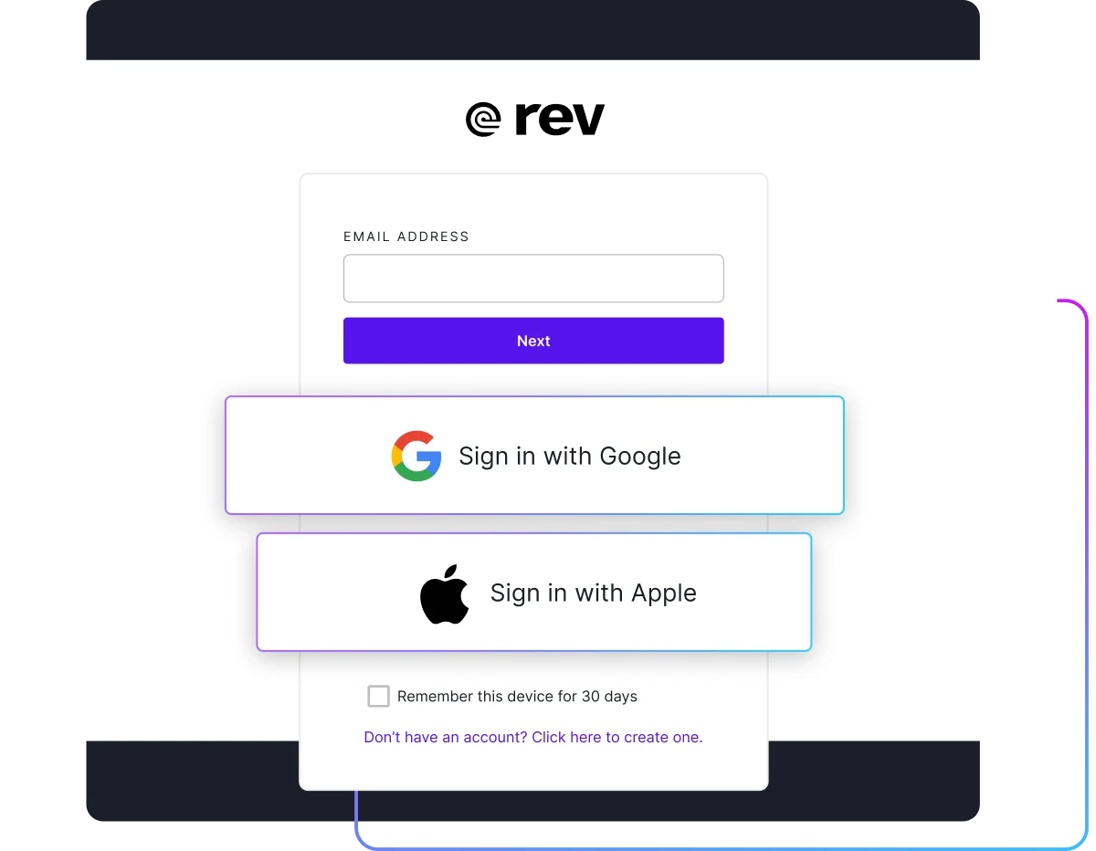 Single sign-on login screen showing company email field, SSO button, and security icon on form