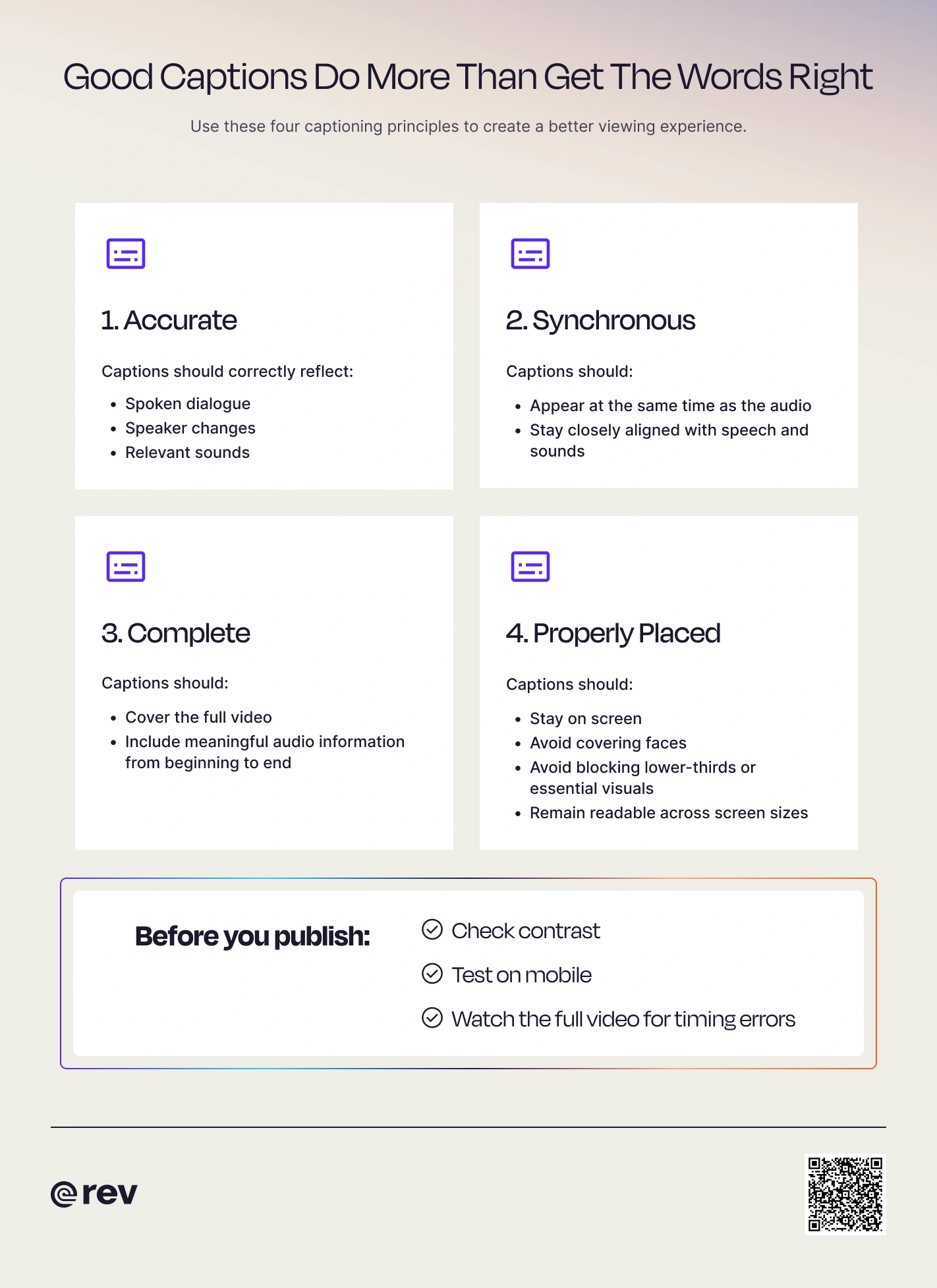 Graphic explaining the benefits of using captions in your content.