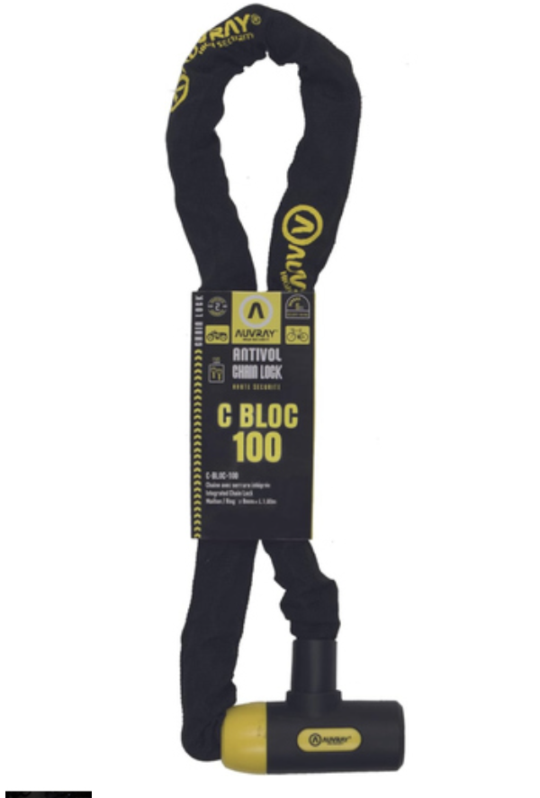 AUVRAY C-BLOC CHAIN WITH INTEGRATED LOCK (100CM D 8MM)