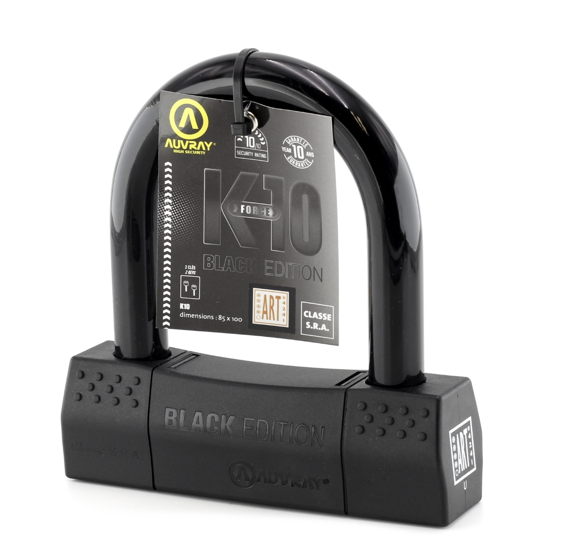 AUVRAY SRA U-LOCK K10 BLACK EDITION (85MM X 230MM)