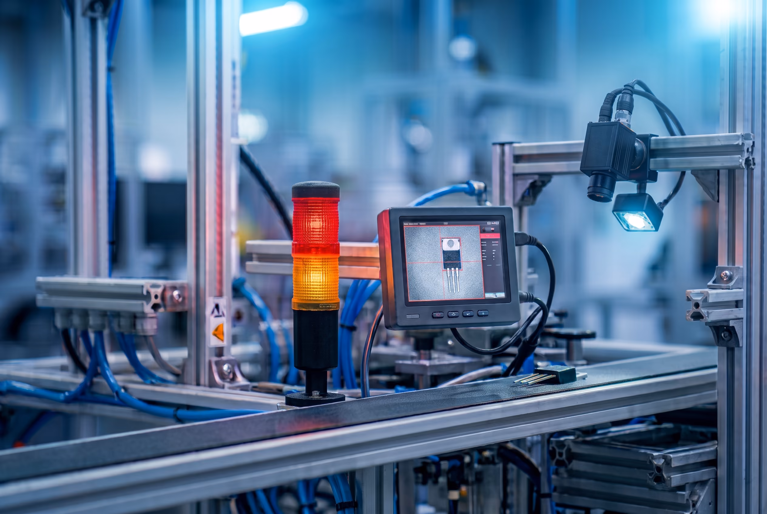 An automated quality control station.