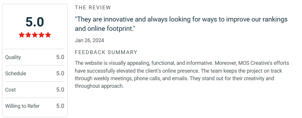 benefits of SEO services for businesses, great review from client after using seo services