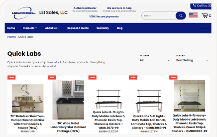 LEI Sales lab equipment storefront