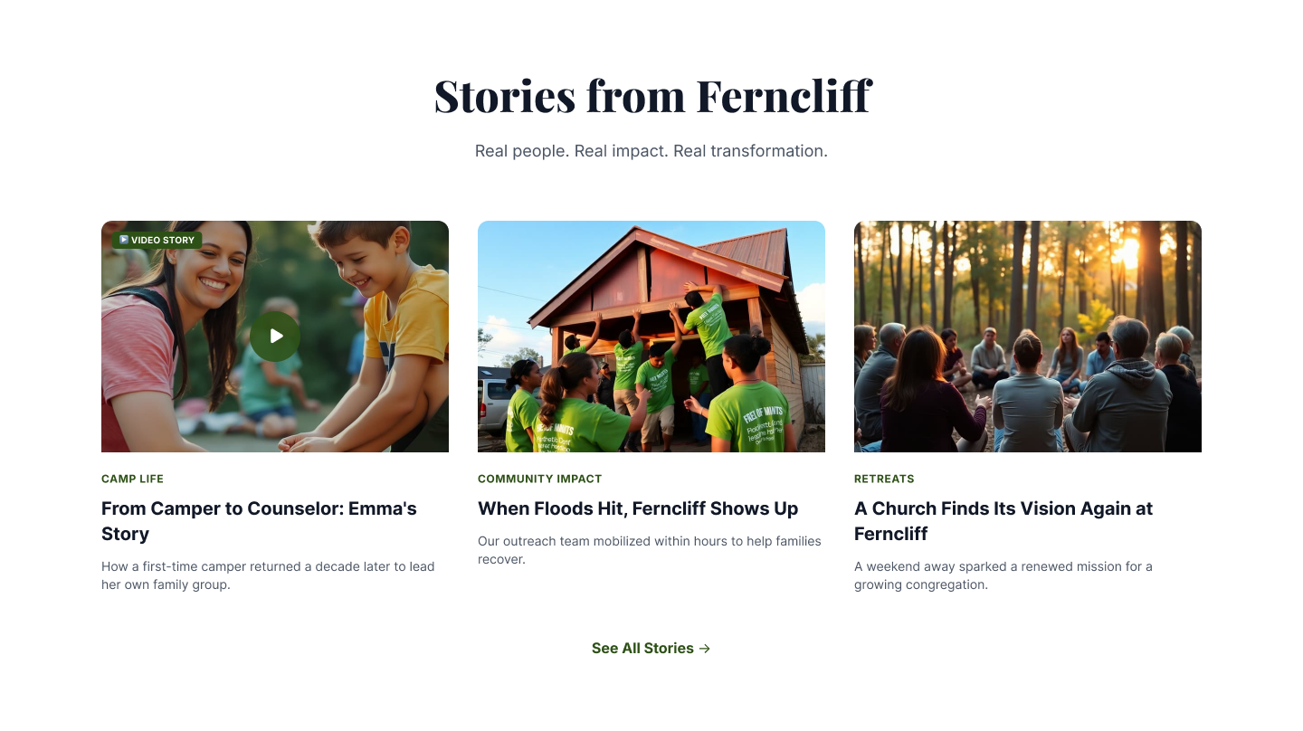 Ferncliff storytelling section design