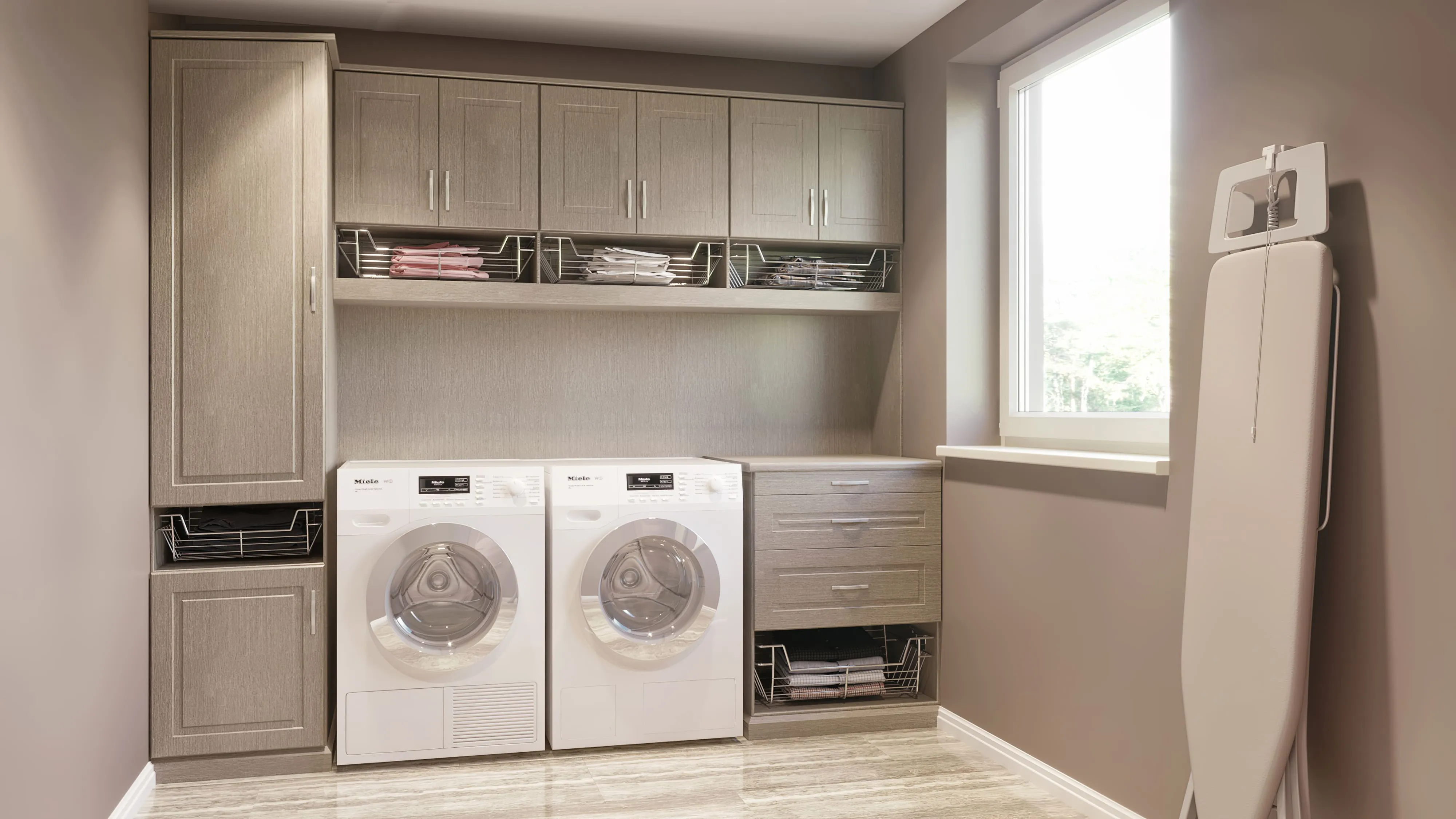 Cozy warm style modern laundry room custom