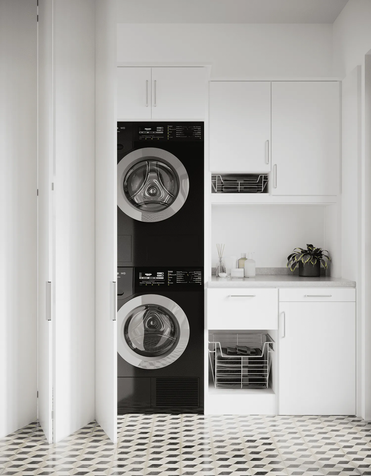 Laundry room shelves